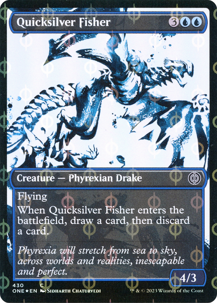 Quicksilver Fisher (Showcase Ichor Step-and-Compleat Foil) [Phyrexia: All Will Be One] - Magic: The Gathering - Card Brawlers | Quebec | Canada |