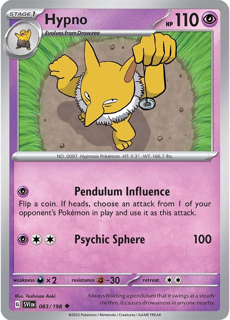 Hypno (083/198) [Scarlet & Violet: Base Set] - Pokémon - Card Brawlers | Quebec | Canada |
