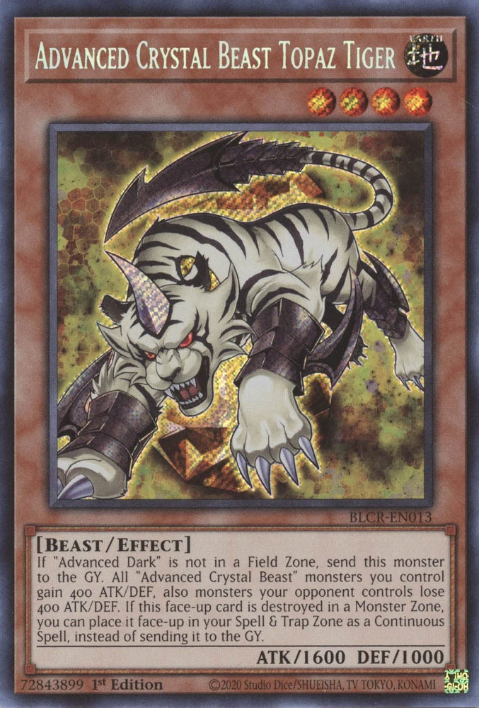 Tigre de topaze de bête de cristal avancé [BLCR-EN013] Secret Rare 