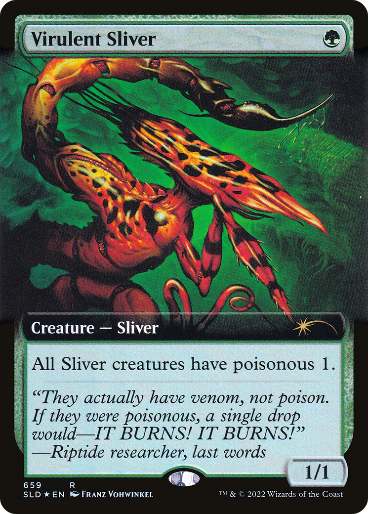 Virulent Sliver (Extended Art) (Step-and-Compleat Foil) [Secret Lair Drop Promos] - Magic: The Gathering - Card Brawlers | Quebec | Canada |