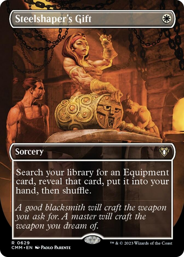 Steelshaper's Gift (Borderless Alternate Art) [Commander Masters] - Magic: The Gathering - Card Brawlers | Quebec | Canada |