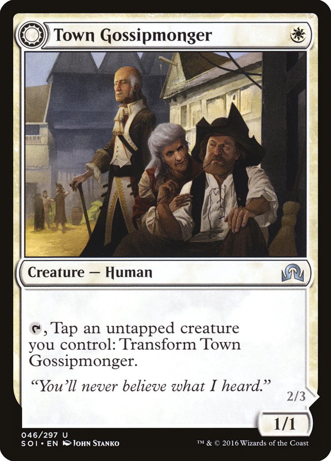 Town Gossipmonger // Incited Rabble [Shadows over Innistrad] - Magic: The Gathering - Card Brawlers | Quebec | Canada |