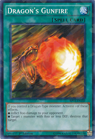 Dragon's Gunfire (Shatterfoil) [Battle Pack 3 : Monster League] [BP03-EN141] 