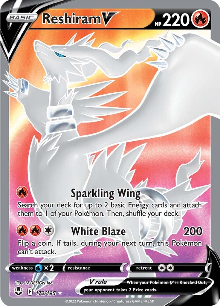 Reshiram V (172/195) [Sword & Shield: Silver Tempest] - Pokémon - Card Brawlers | Quebec | Canada |