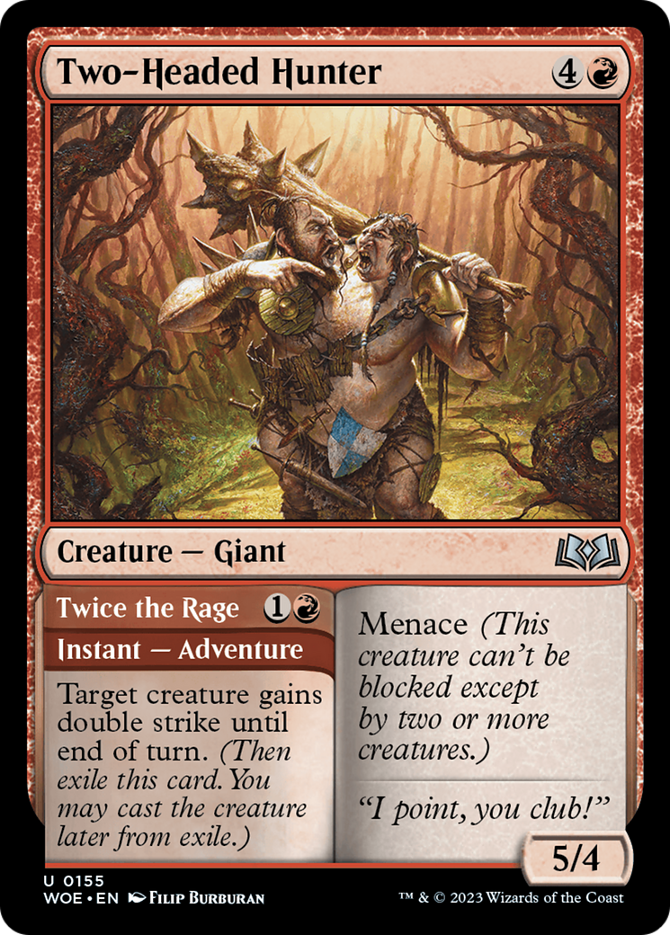Two-Headed Hunter // Twice the Rage [Wilds of Eldraine] - Magic: The Gathering - Card Brawlers | Quebec | Canada |