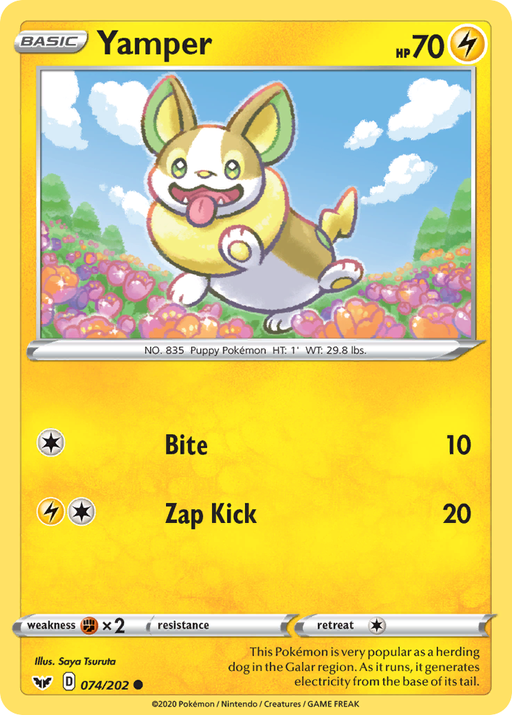 Yamper (074/202) [Sword & Shield: Base Set] - Pokémon - Card Brawlers | Quebec | Canada |