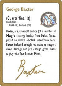 1996 George Baxter Biography Card [World Championship Decks] - Magic: The Gathering - Card Brawlers | Quebec | Canada |