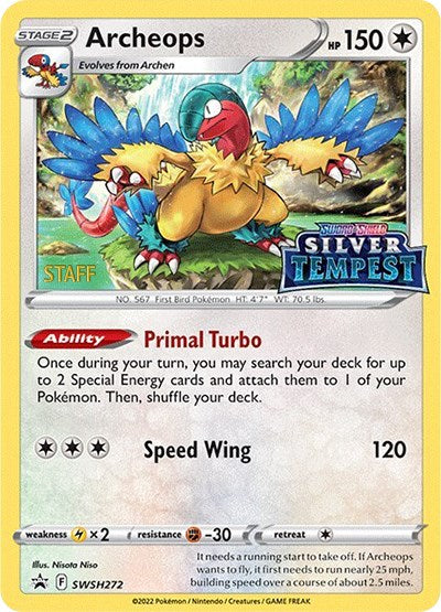 Archeops (SWSH272) (Prerelease) (Staff) [Sword & Shield: Black Star Promos] - Pokémon - Card Brawlers | Quebec | Canada |