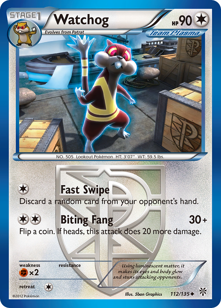 Watchog (112/135) [Black & White: Plasma Storm] - Pokémon - Card Brawlers | Quebec | Canada |
