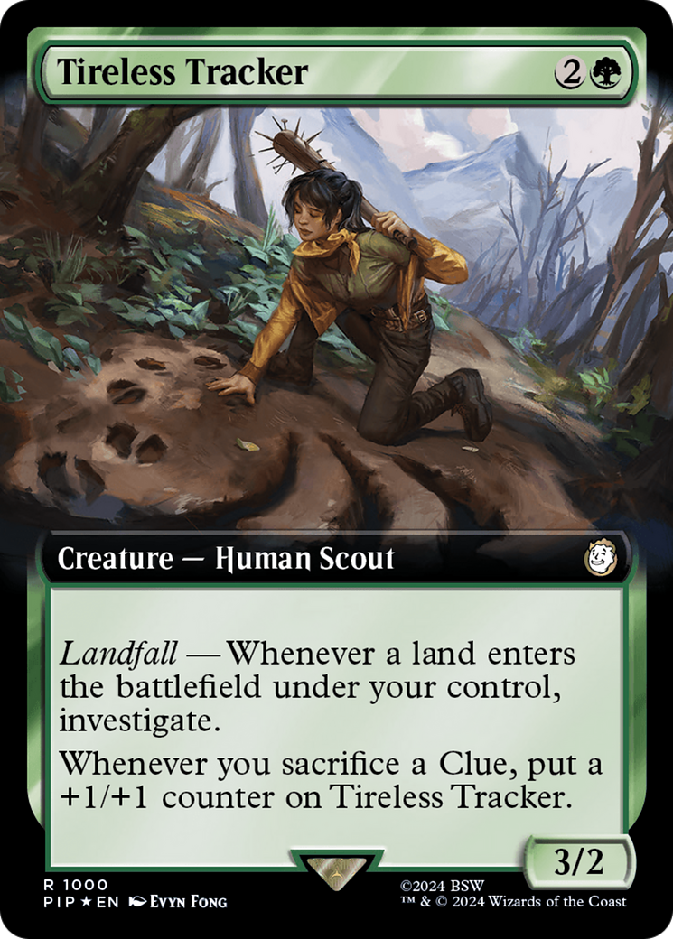 Tireless Tracker (Extended Art) (Surge Foil) [Fallout] - Magic: The Gathering - Card Brawlers | Quebec | Canada |