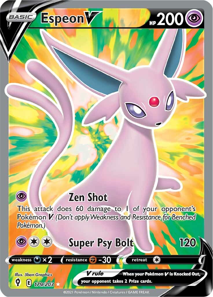 Espeon V (179/203) [Sword & Shield: Evolving Skies] - Pokémon - Card Brawlers | Quebec | Canada |