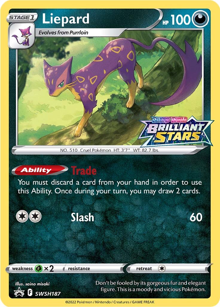Liepard (SWSH187) (Prerelease Promo) [Sword & Shield: Black Star Promos] - Pokémon - Card Brawlers | Quebec | Canada |
