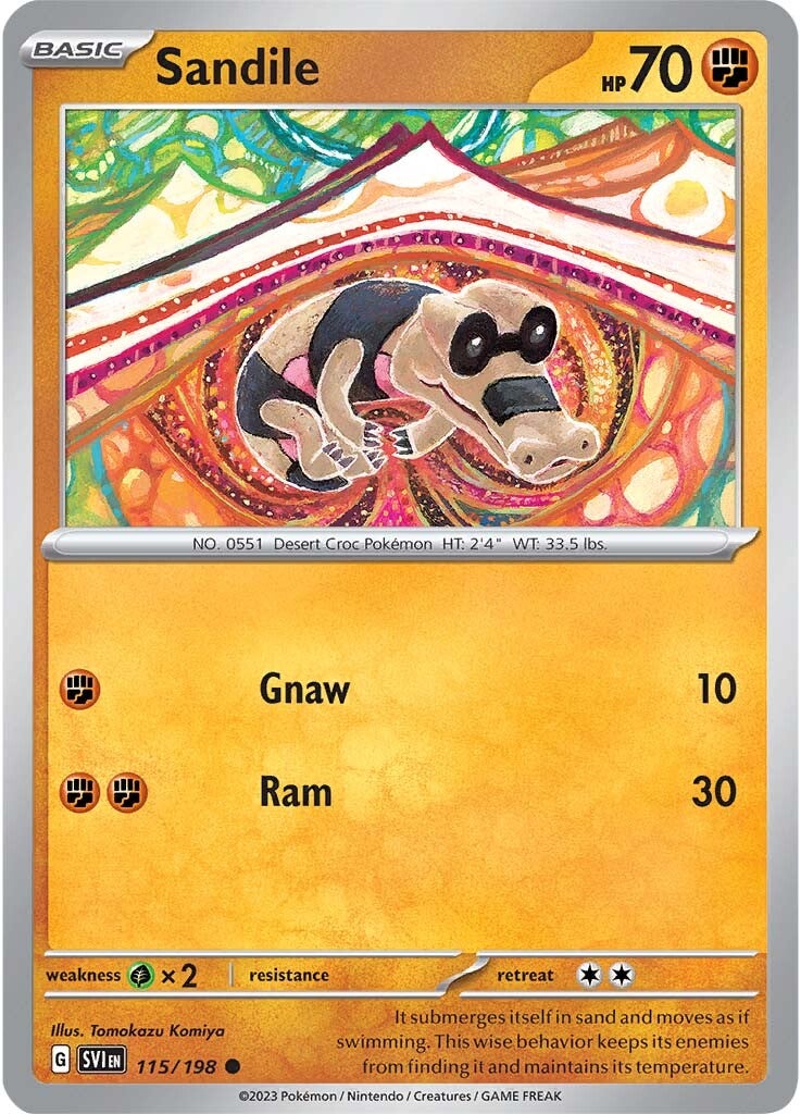 Sandile (115/198) [Scarlet & Violet: Base Set] - Pokémon - Card Brawlers | Quebec | Canada |