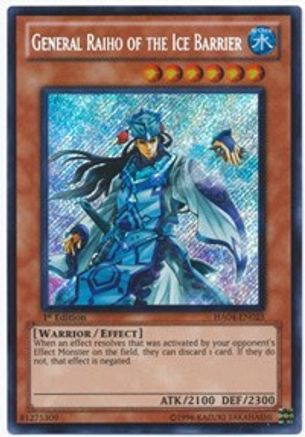 General Raiho of the Ice Barrier [HA04-EN025] Secret Rare