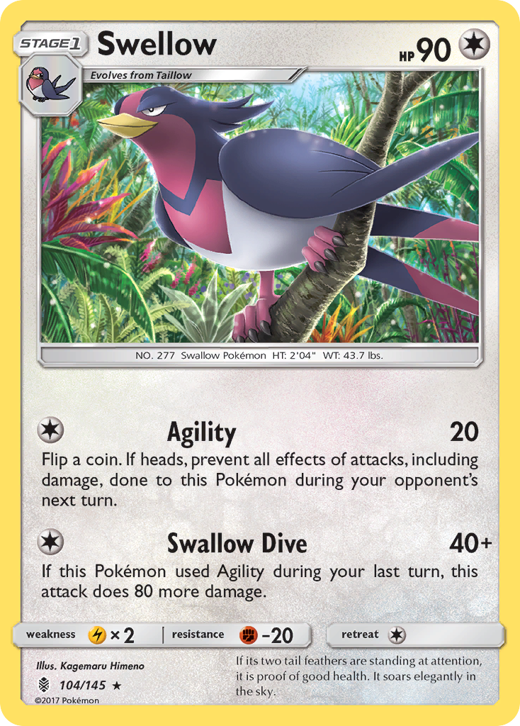 Swellow (104/145) [Sun & Moon: Guardians Rising] - Pokémon - Card Brawlers | Quebec | Canada |