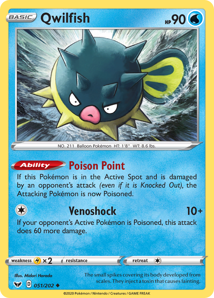 Qwilfish (051/202) [Sword & Shield: Base Set] - Pokémon - Card Brawlers | Quebec | Canada |
