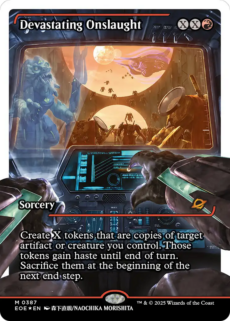 Devastating Onslaught (0387) (Showcase) (Fracture Foil) [Edge of Eternities] - Magic: The Gathering - Card Brawlers | Quebec | Canada |