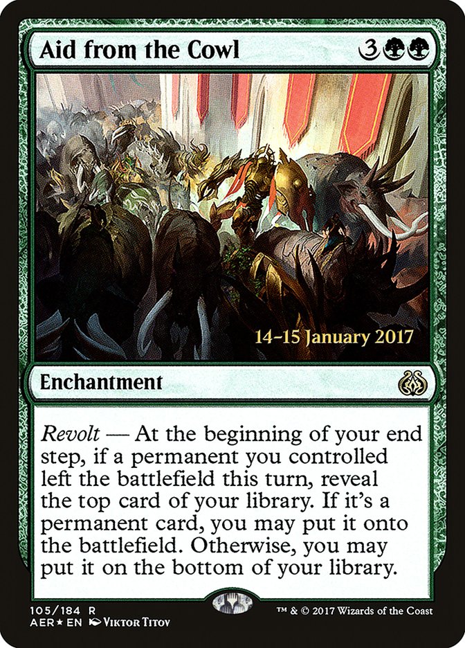 Aid from the Cowl [Aether Revolt Prerelease Promos] - Magic: The Gathering - Card Brawlers | Quebec | Canada |