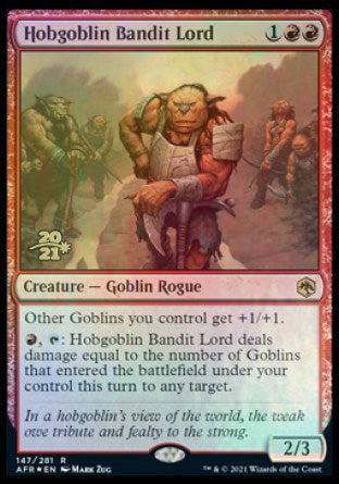 Hobgoblin Bandit Lord [Dungeons & Dragons: Adventures in the Forgotten Realms Prerelease Promos] - Magic: The Gathering - Card Brawlers | Quebec | Canada |