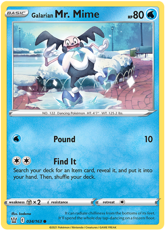 Galarian Mr. Mime (034/163) [Sword & Shield: Battle Styles] - Pokémon - Card Brawlers | Quebec | Canada |