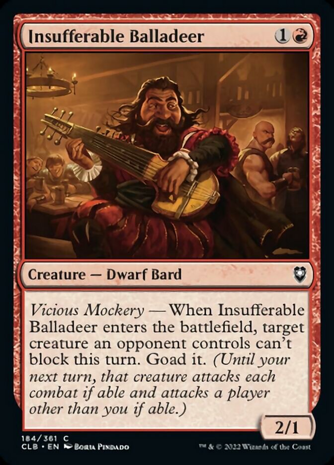Insufferable Balladeer [Commander Legends: Battle for Baldur's Gate] - Magic: The Gathering - Card Brawlers | Quebec | Canada |