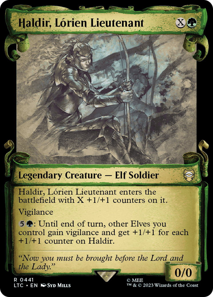 Haldir, Lorien Lieutenant [The Lord of the Rings: Tales of Middle-Earth Commander Showcase Scrolls] - Magic: The Gathering - Card Brawlers | Quebec | Canada |