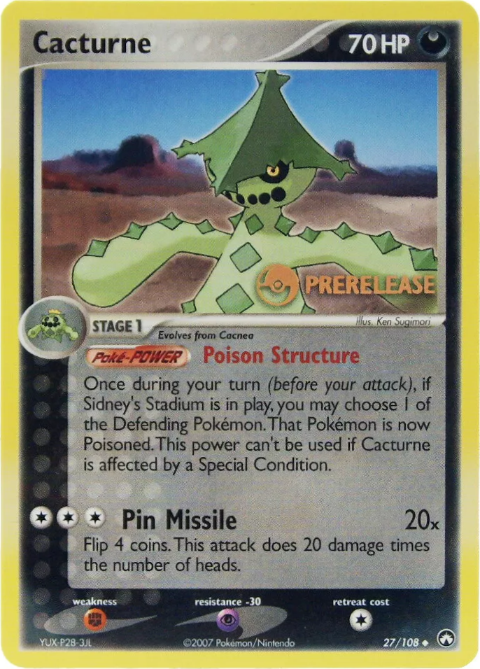 Cacturne (27/108) (Prerelease Promo) [EX: Power Keepers] - Pokémon - Card Brawlers | Quebec | Canada |