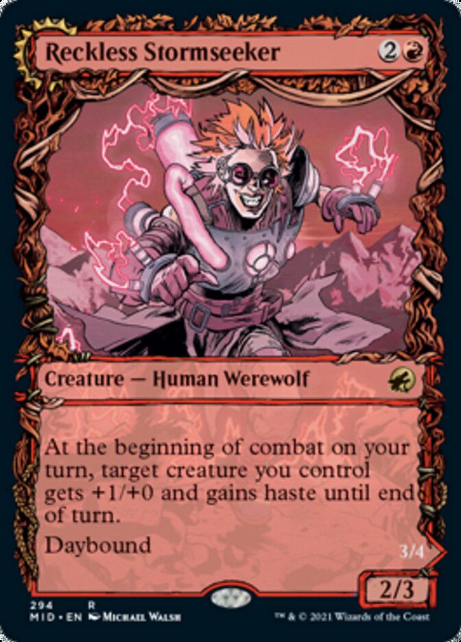 Reckless Stormseeker // Storm-Charged Slasher (Showcase Equinox) [Innistrad: Midnight Hunt] - Magic: The Gathering - Card Brawlers | Quebec | Canada |