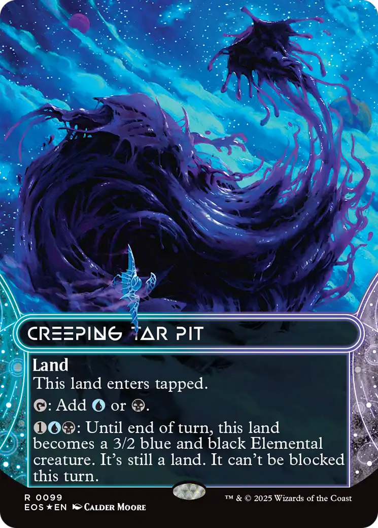 Creeping Tar Pit (0099) (Borderless) (Galaxy Foil) [Edge of Eternities: Stellar Sights] - Magic: The Gathering - Card Brawlers | Quebec | Canada |