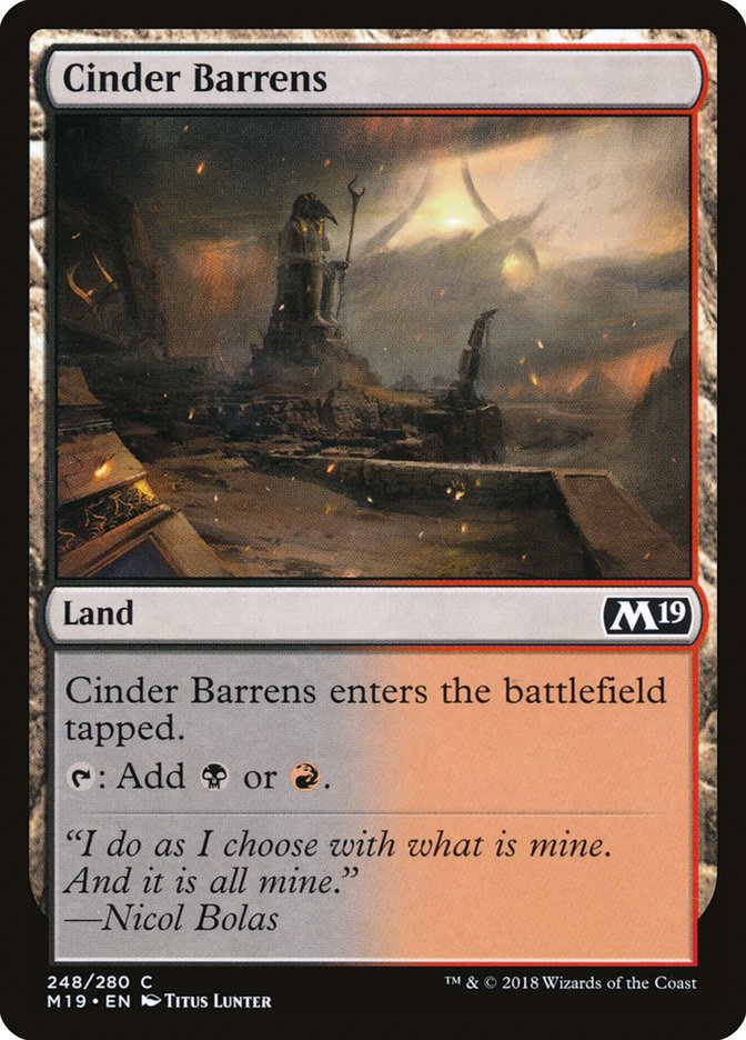 Cinder Barrens [Core Set 2019] - Magic: The Gathering - Card Brawlers | Quebec | Canada |