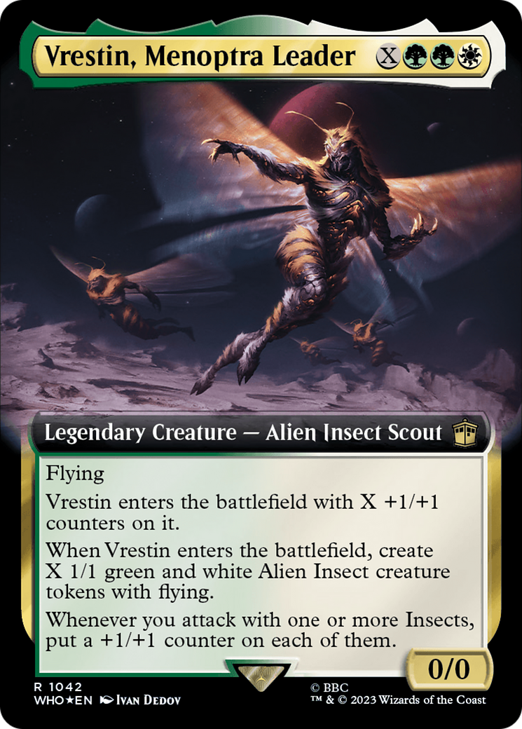 Vrestin, Menoptra Leader (Extended Art) (Surge Foil) [Doctor Who] - Magic: The Gathering - Card Brawlers | Quebec | Canada |