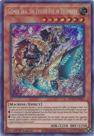 Gizmek Uka, the Festive Fox of Fecundity [ETCO-EN031] Secret Rare - Yu-Gi-Oh! - Card Brawlers | Quebec | Canada |