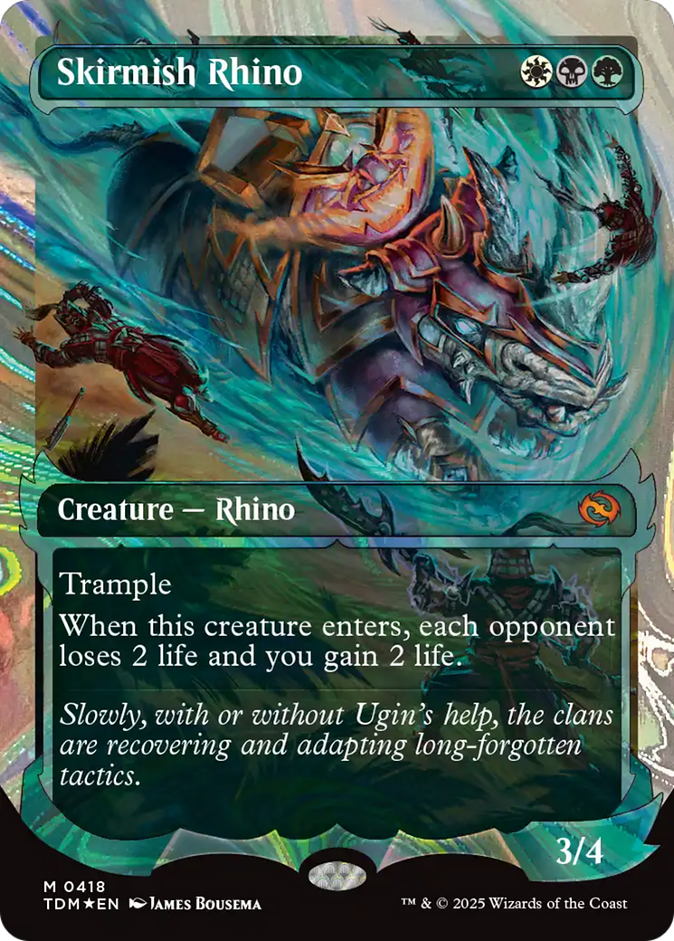 Skirmish Rhino (0418) (Showcase) (Halo Foil) [Tarkir: Dragonstorm] - Magic: The Gathering - Card Brawlers | Quebec | Canada |