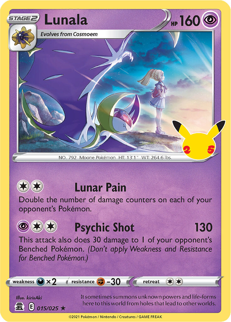 Lunala (015/025) [Celebrations: 25th Anniversary] - Pokémon - Card Brawlers | Quebec | Canada |