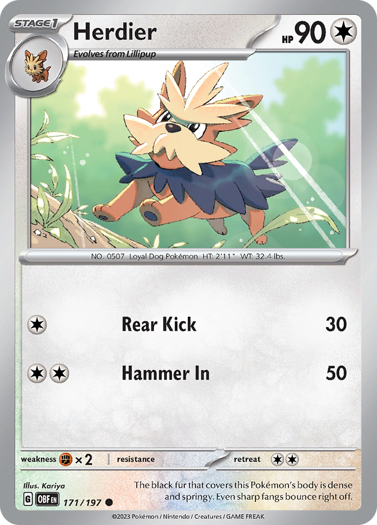 Herdier (171/197) [Scarlet & Violet: Obsidian Flames] - Pokémon - Card Brawlers | Quebec | Canada |