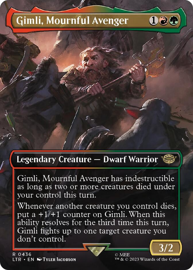 Gimli, Mournful Avenger (Borderless Alternate Art) [The Lord of the Rings: Tales of Middle-Earth] - Magic: The Gathering - Card Brawlers | Quebec | Canada |