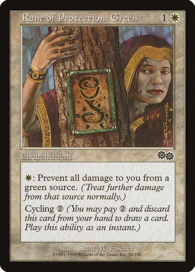 Rune of Protection: Green [Urza's Saga] - Magic: The Gathering - Card Brawlers | Quebec | Canada |