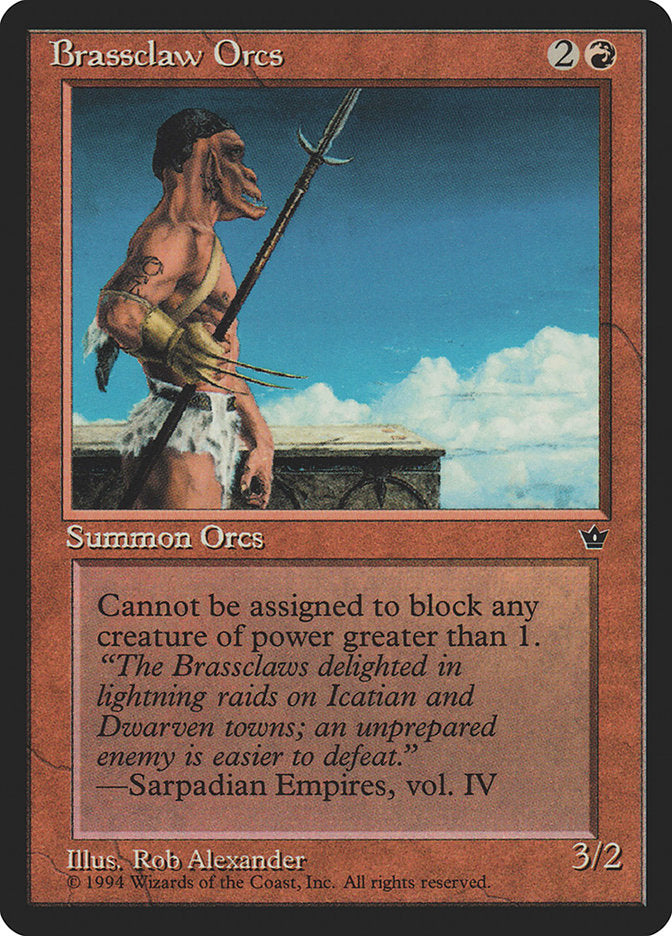 Brassclaw Orcs (Rob Alexander - Sarpadian Empires Flavor Text) [Fallen Empires] - Magic: The Gathering - Card Brawlers | Quebec | Canada |