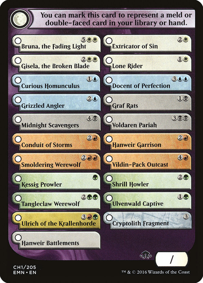 Eldritch Moon Checklist [Eldritch Moon Tokens] - Magic: The Gathering - Card Brawlers | Quebec | Canada |