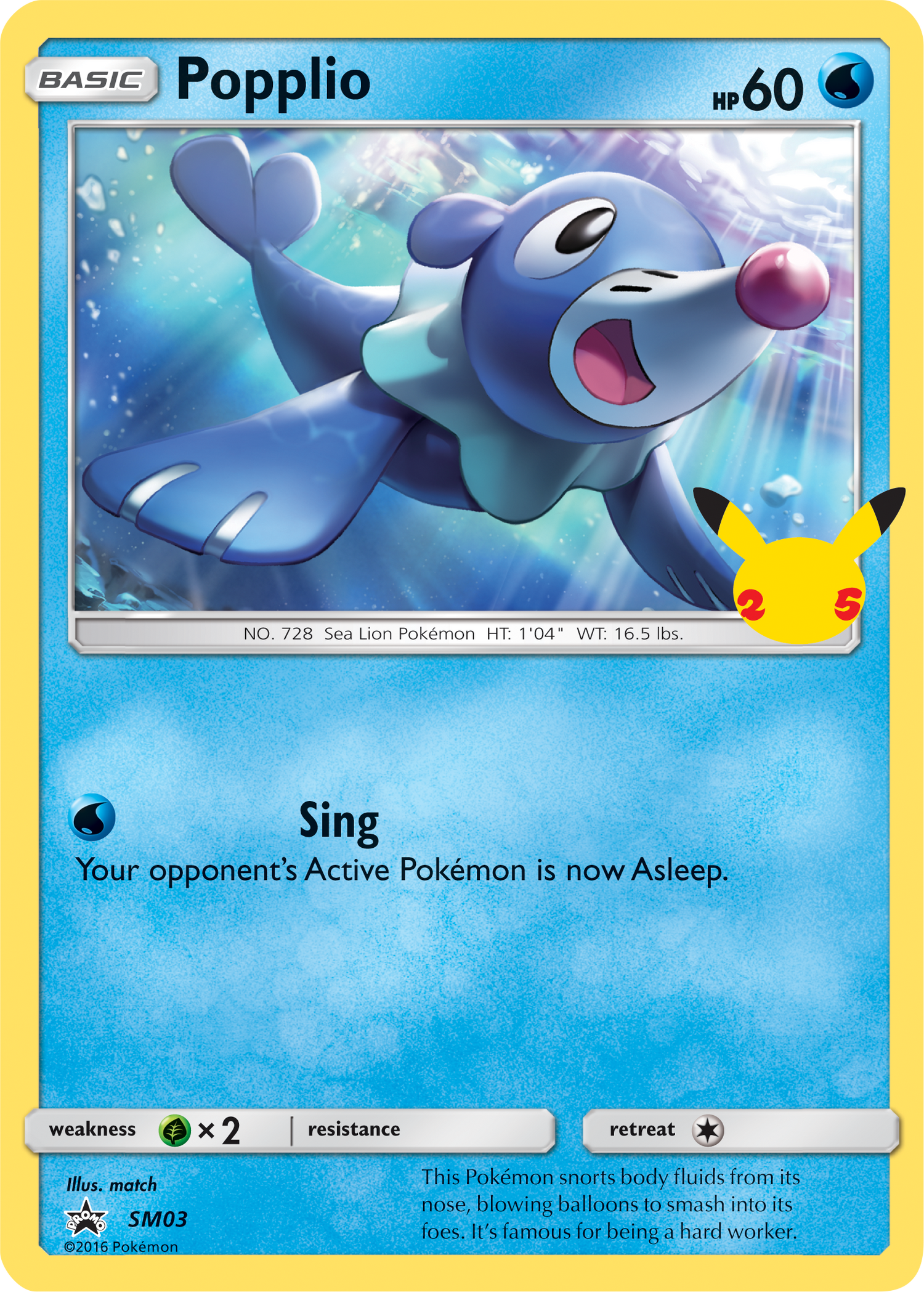 Popplio (SM03) (Jumbo Card) [First Partner Pack] - Pokémon - Card Brawlers | Quebec | Canada |