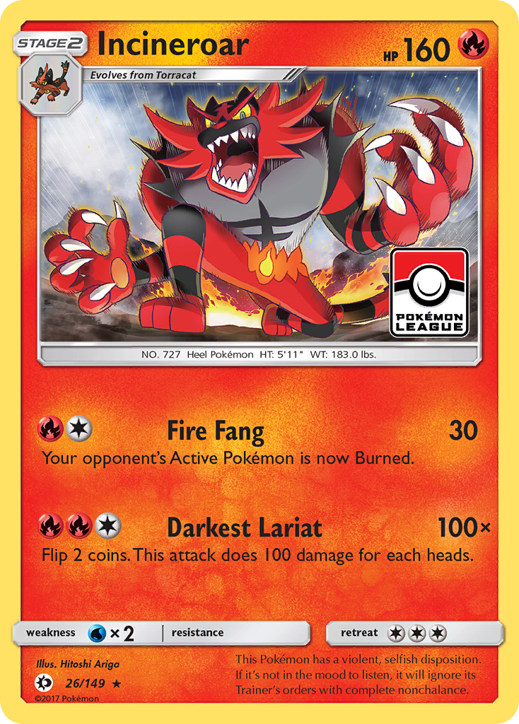 Incineroar (26/149) [Sun & Moon: Base Set] - Pokémon - Card Brawlers | Quebec | Canada |
