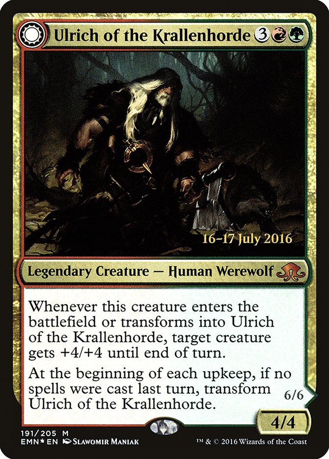 Ulrich of the Krallenhorde // Ulrich, Uncontested Alpha [Eldritch Moon Prerelease Promos] - Magic: The Gathering - Card Brawlers | Quebec | Canada |