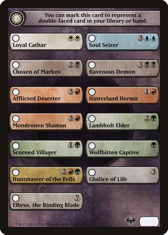 Dark Ascension Checklist [Dark Ascension Tokens] - Magic: The Gathering - Card Brawlers | Quebec | Canada |