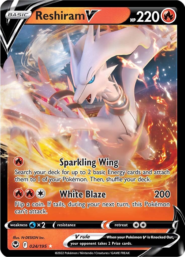 Reshiram V (024/195) [Sword & Shield: Silver Tempest] - Pokémon - Card Brawlers | Quebec | Canada |