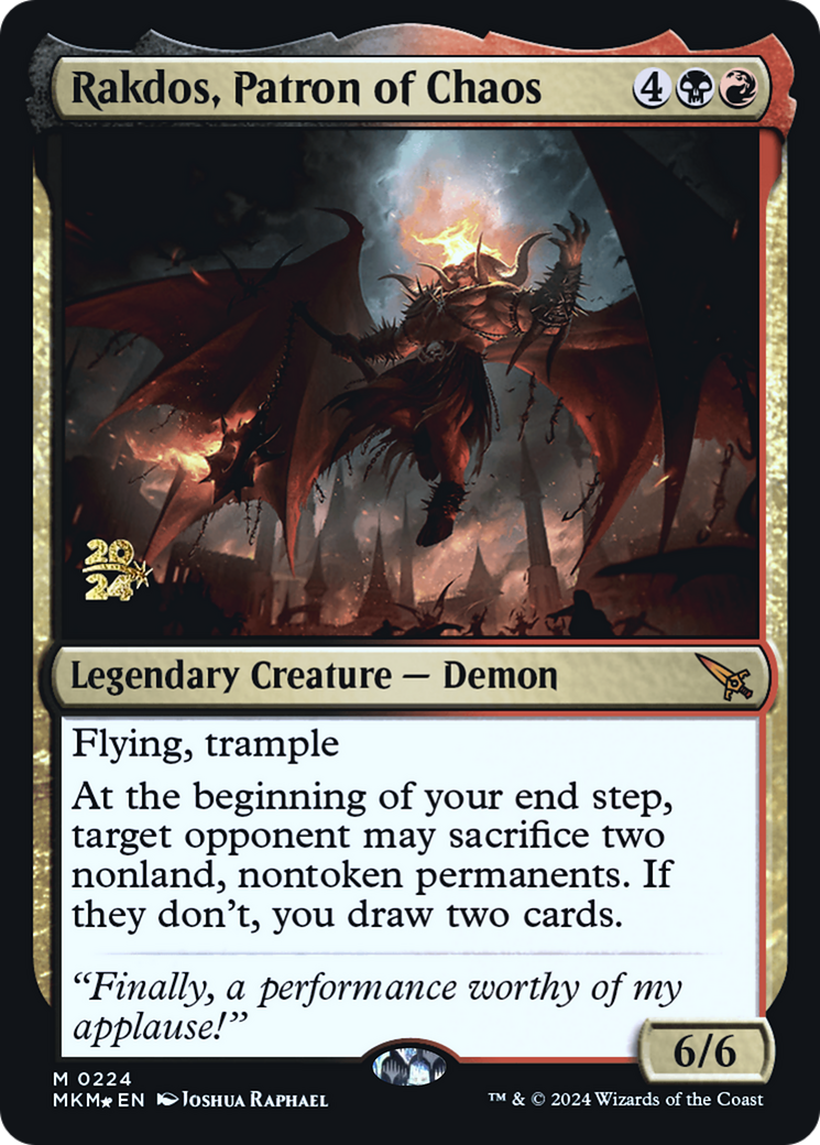 Rakdos, Patron of Chaos [Murders at Karlov Manor Prerelease Promos] - Magic: The Gathering - Card Brawlers | Quebec | Canada |