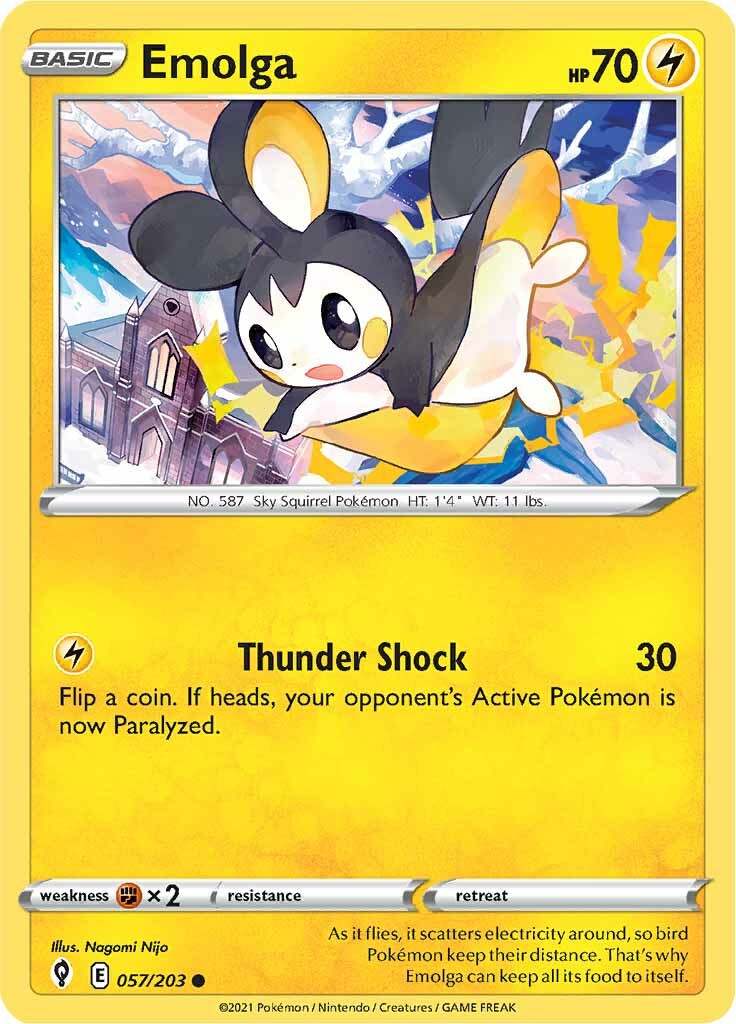Emolga (057/203) [Sword & Shield: Evolving Skies] - Pokémon - Card Brawlers | Quebec | Canada |