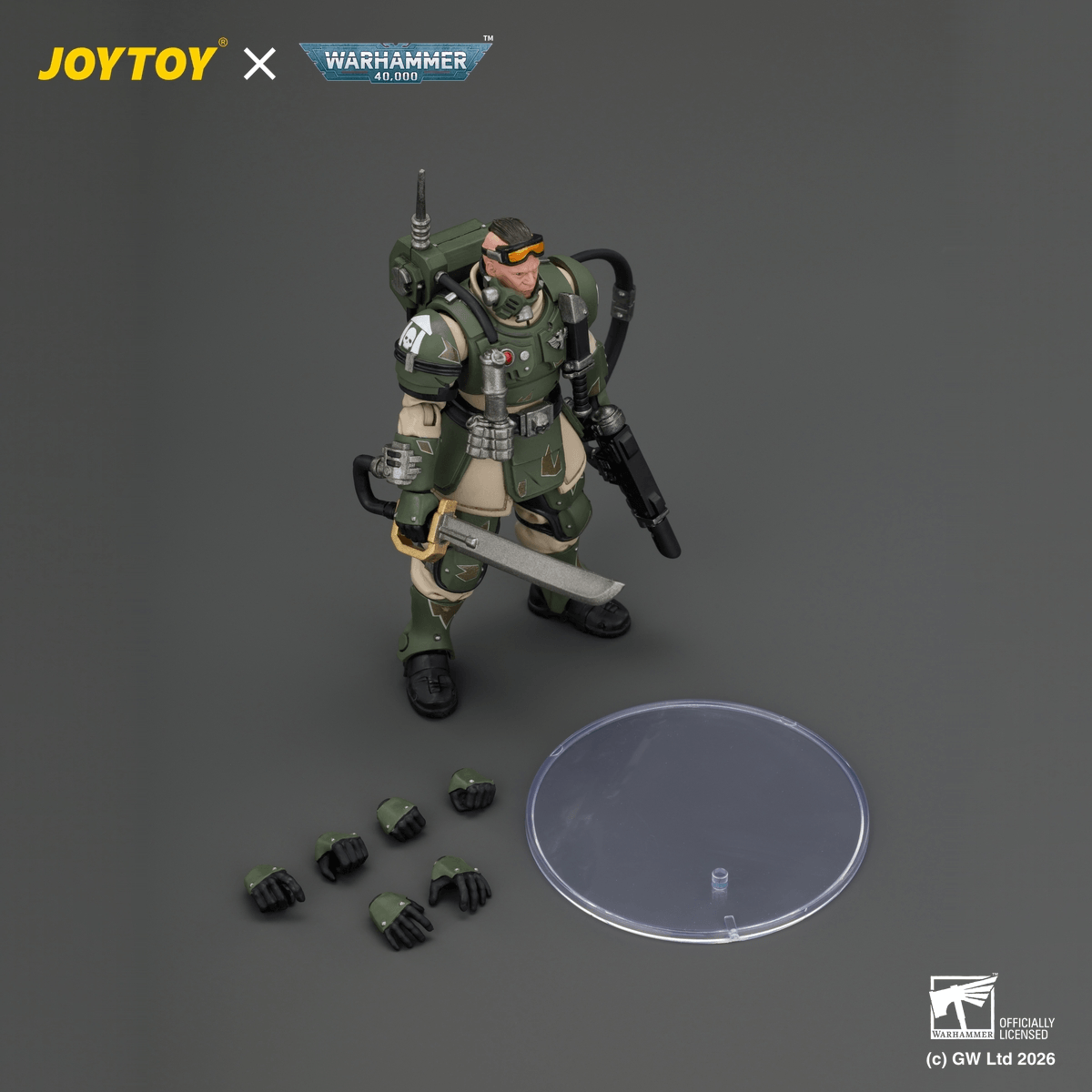 JOYTOY - Warhammer 40k - Astra Militarum - Kasrkin 7 with Hot-shot Laspistol and Power Sword - (PREORDER) October 30, 2026
