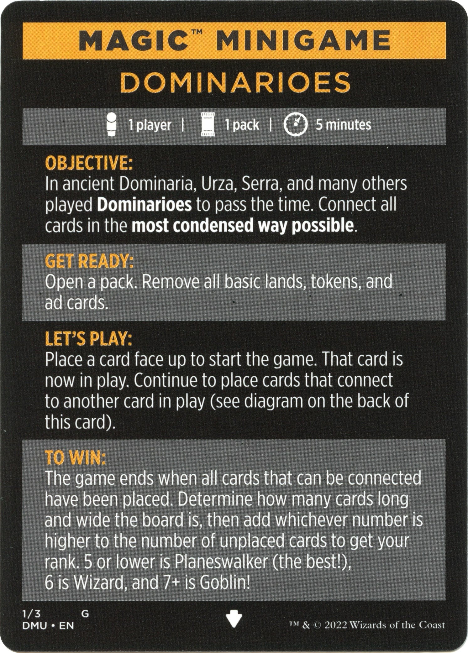 Dominarioes (Magic Minigame) [Dominaria United Minigame] - Magic: The Gathering - Card Brawlers | Quebec | Canada |