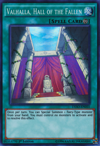 Valhalla, Hall of the Fallen [DESO-EN055] Super Rare - Yu-Gi-Oh! - Card Brawlers | Quebec | Canada |