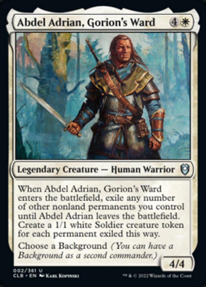 Abdel Adrian, Gorion's Ward [Commander Legends: Battle for Baldur's Gate] - Magic: The Gathering - Card Brawlers | Quebec | Canada |